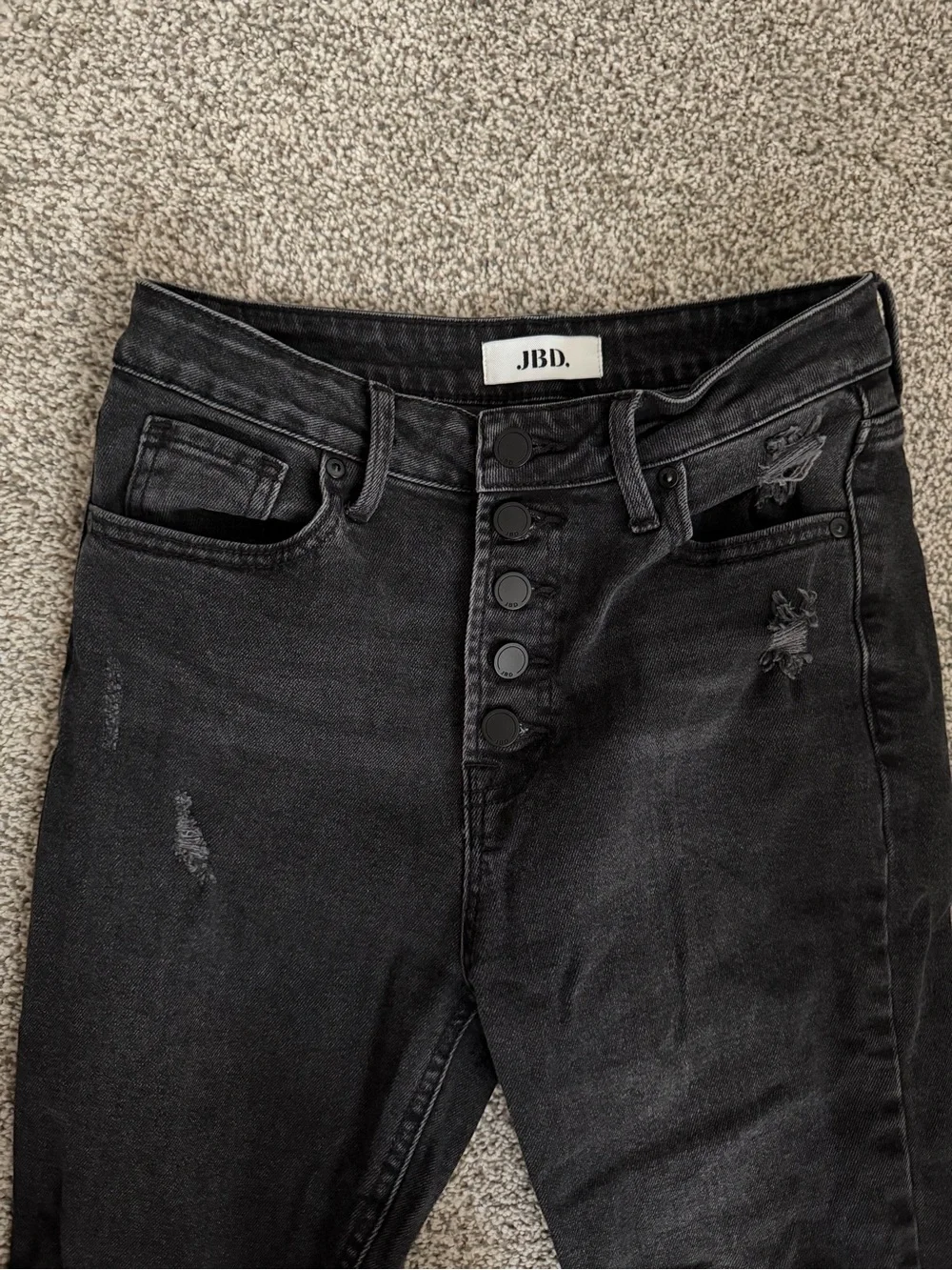 JBD Just Black Jeans Black high rise cropped jeans